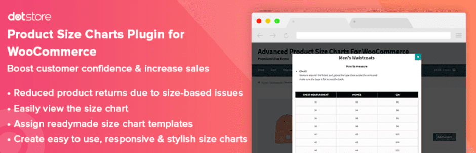 Product size charts plugin for WooCommerce